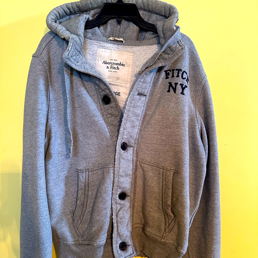 Vintage Abercrombie & Fitch button closure Hoodie Sweatshirt XXL